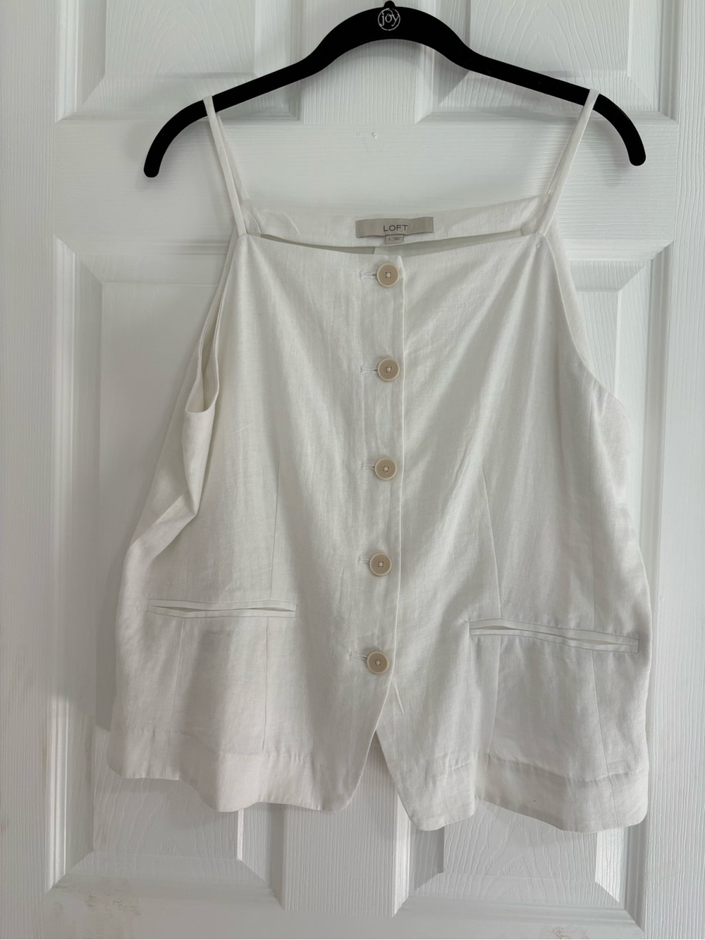 LOFT Off-white Button-Front Spaghetti Strap Camisole
